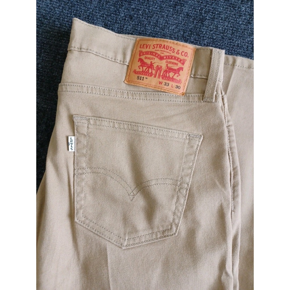 Levi Strauss & Co Mens 511 Khaki Slim Fit Jeans 33x30